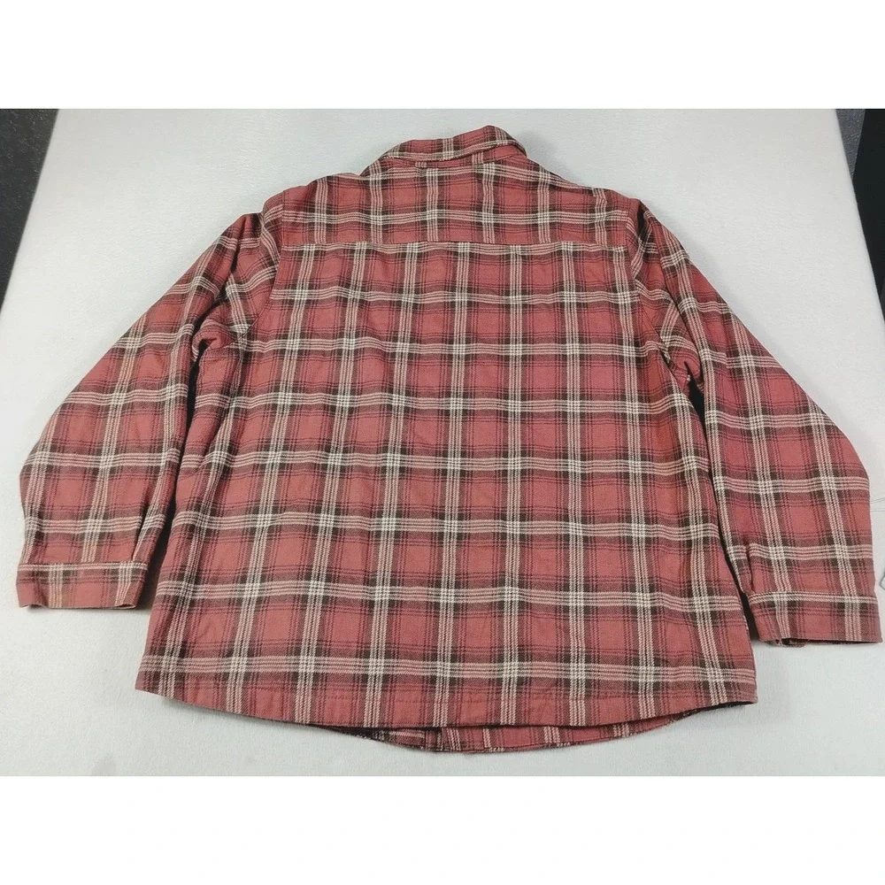 Merona Shacket Mens 2XL Red Plaid Flannel Sherpa Lined Cabincore Lumberjack